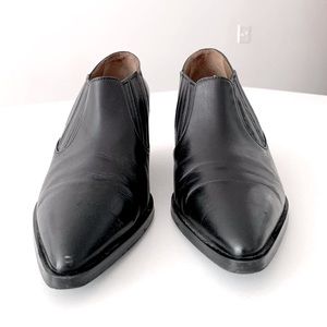 & Other Stories Pointed Toe Black Leather Ankle Boots